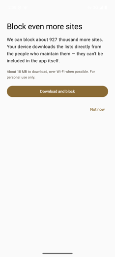 Block even more sites offer screen