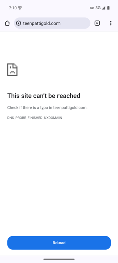 Browser showing site cannot be reached for a blocked real-money card game site